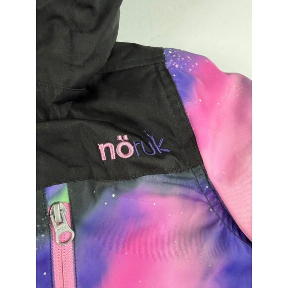 Noruk Kids Hooded Winter Jacket Rainbow Galaxy Print Size 4 (104 cm) - Picture 3 of 9